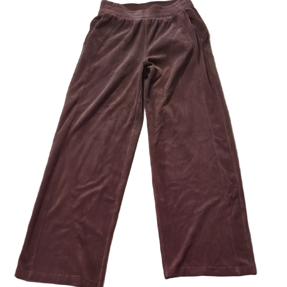 Lululemon Scuba Mid-Rise Wide-Leg Pant Velvet Cord Espresso Size 4